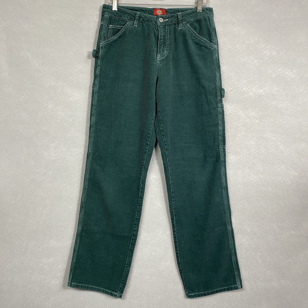 Dickies Corduroy Pants Women’s 1/25 Emerald Green Straight Carpenter Basic READ
